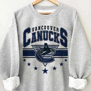 Vancouver Canucks Sweatshirt, Vintage Vancouver Hockey shirt grey Sweatshirt